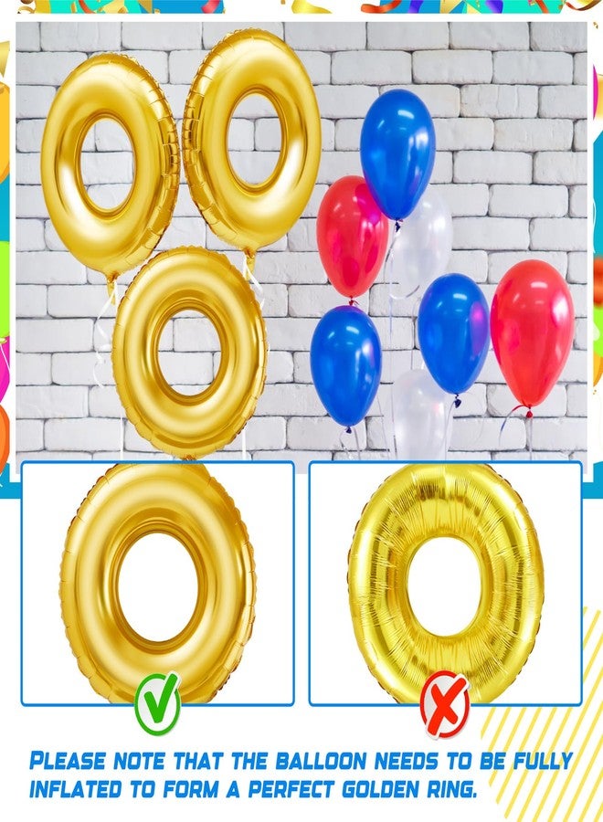Charnoel 6 Pack 28" Gold Ring Birthday Party Balloon Cartoon Characters Themed Party Decor Foil Large Balloons for Cartoon Carnival Theme Birthday Decorations - Image 3